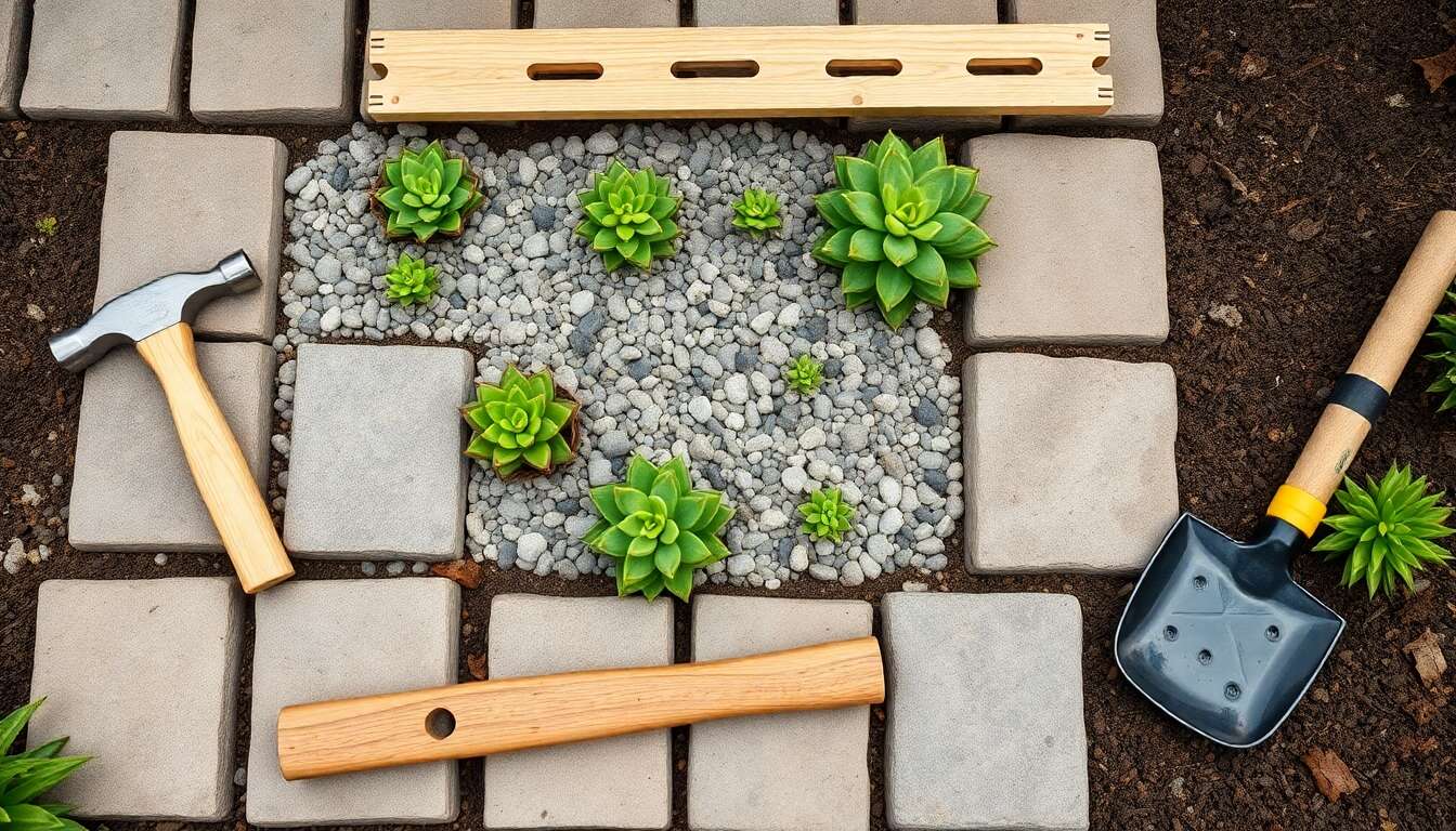 Aménagement paysager autour du parasol