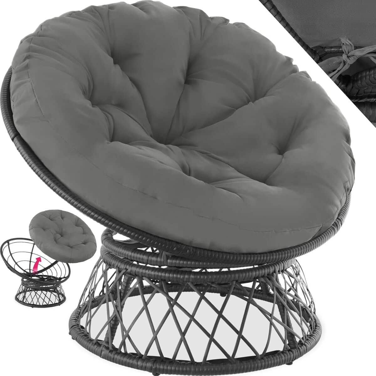 Avis sur le fauteuil pivotant Papasan TecTake en rotin