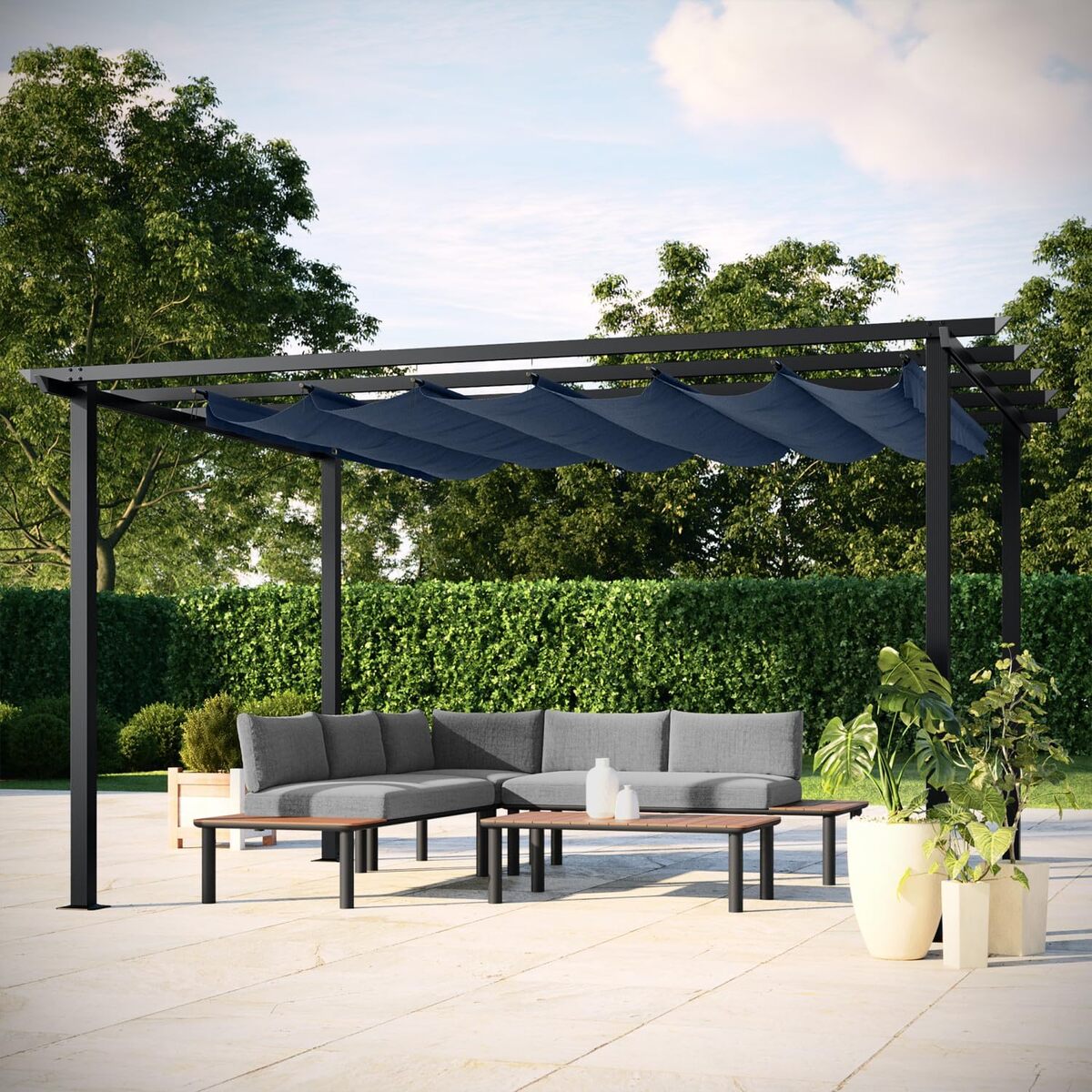 Test de la tonnelle pergola aluminium avril paris 4x3 m anthracite