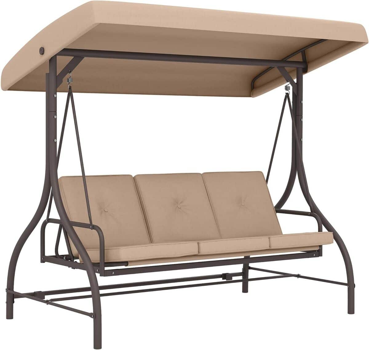 Test : outsunny balancelle de jardin convertible 3 places grand confort