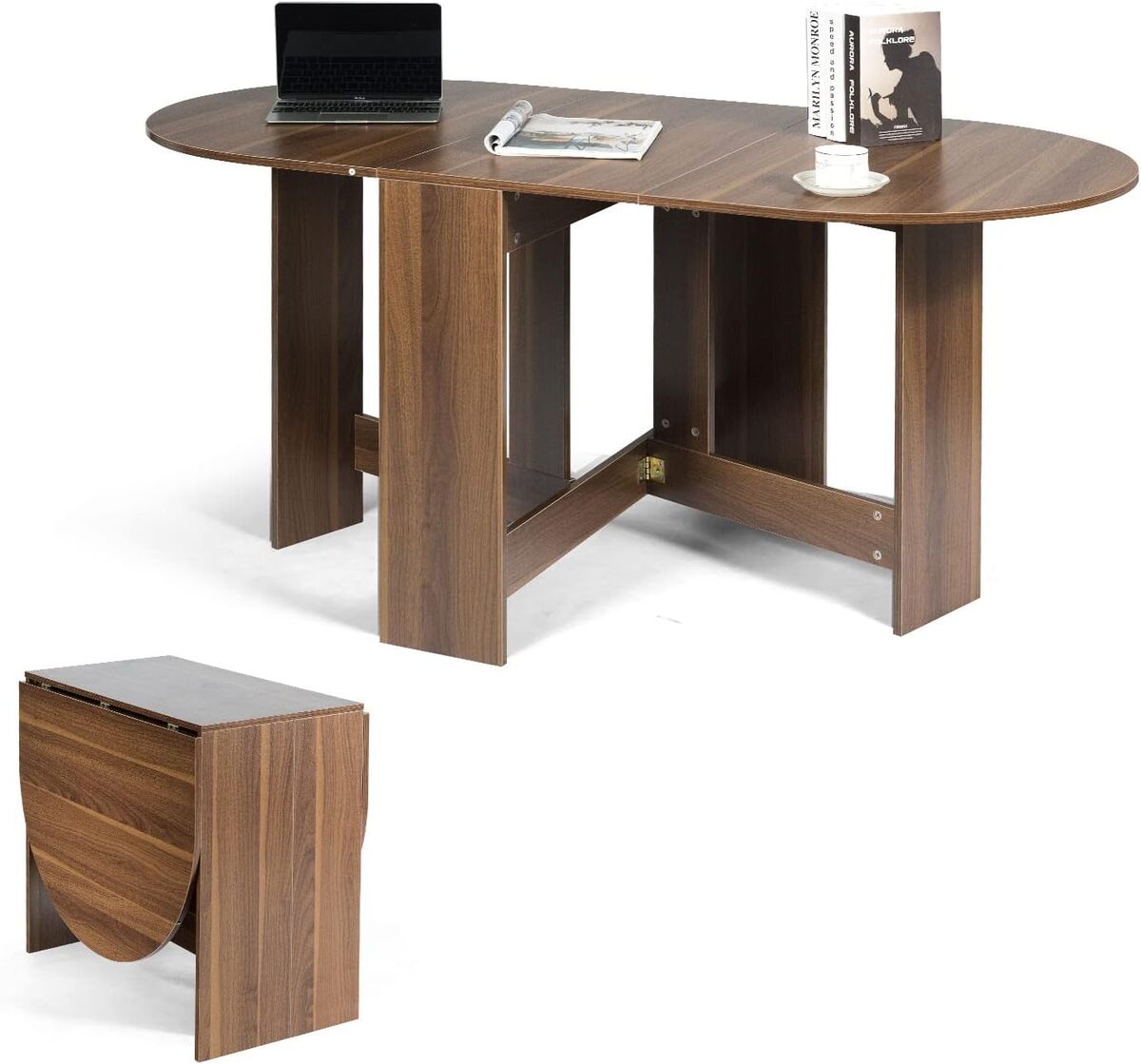 Test : table pliante LIFEZEAL 163 cm, marron rétro