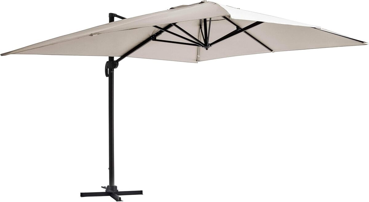 Test : parasol déporté Oviala 3x4m en aluminium écru