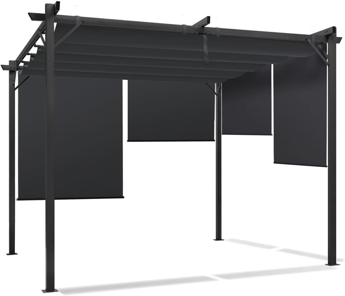 Test : pergola IDMarket édition spéciale toit rétractable et 4 stores