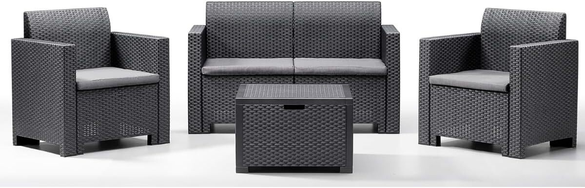 Test du salon de jardin Tomaino NEB en rotin noir