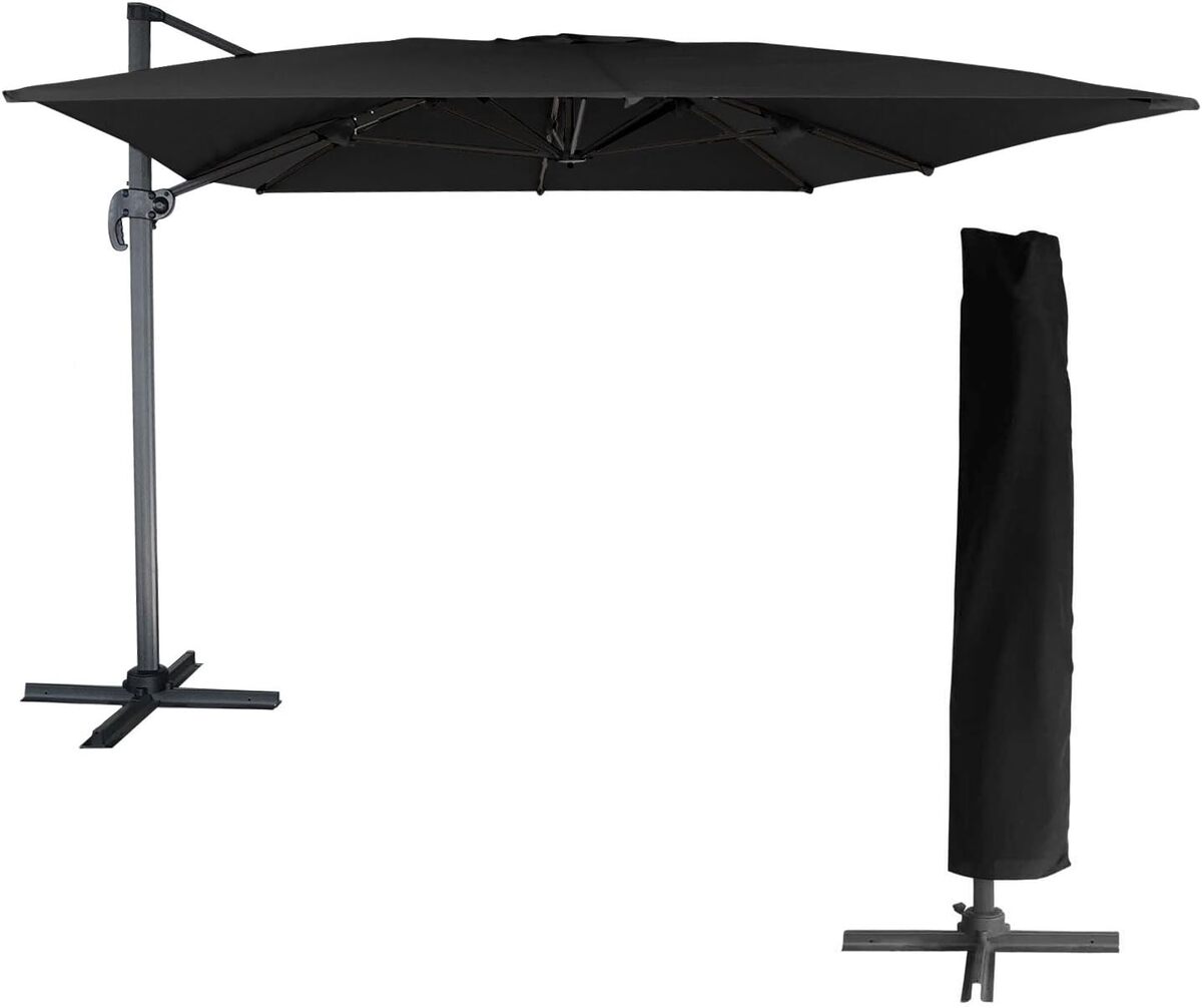 Test du parasol déporté Happy Garden Molokai 3x4m gris.