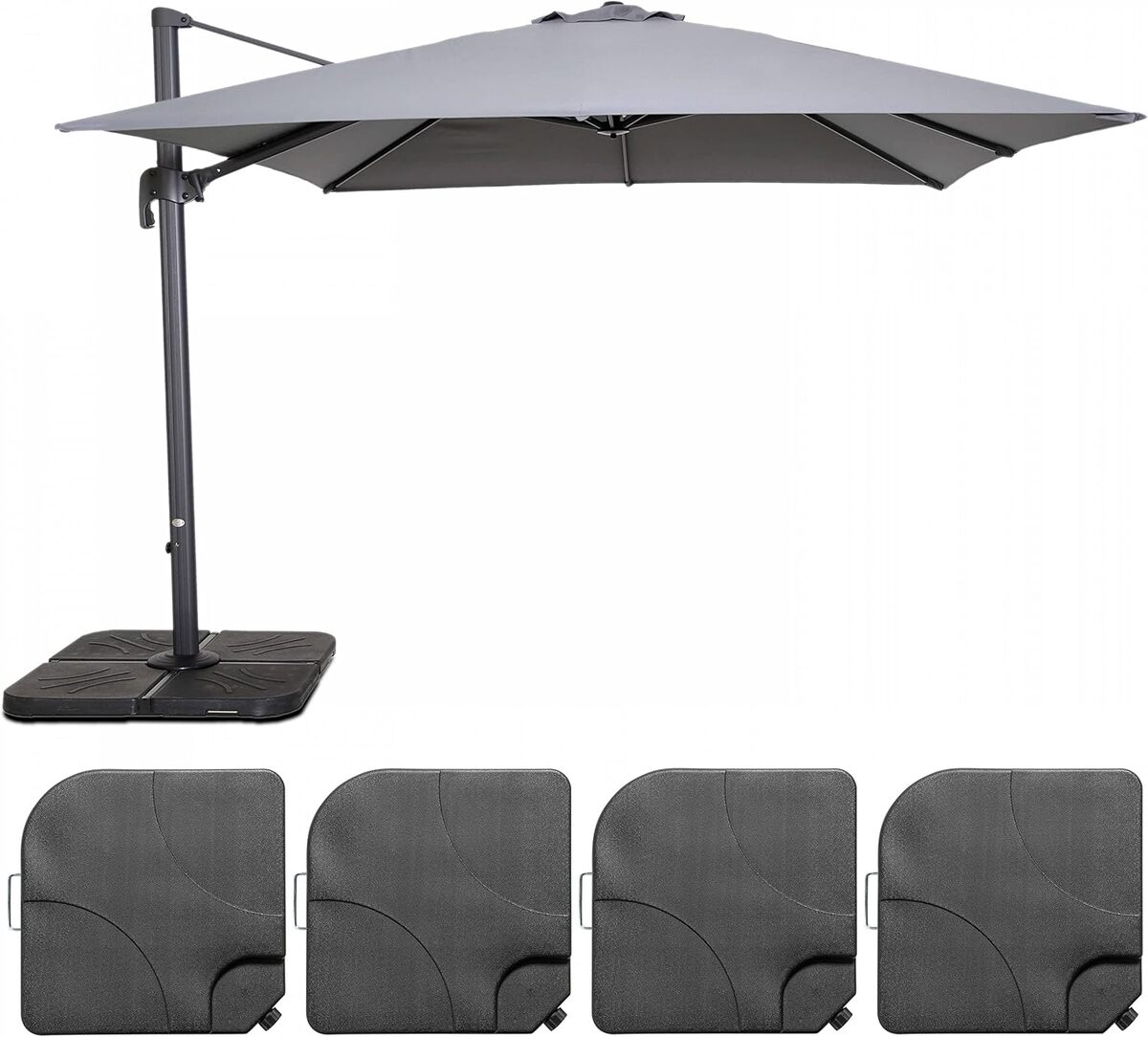 Test du parasol déporté Oviala rotatif 3x3m avec dalles