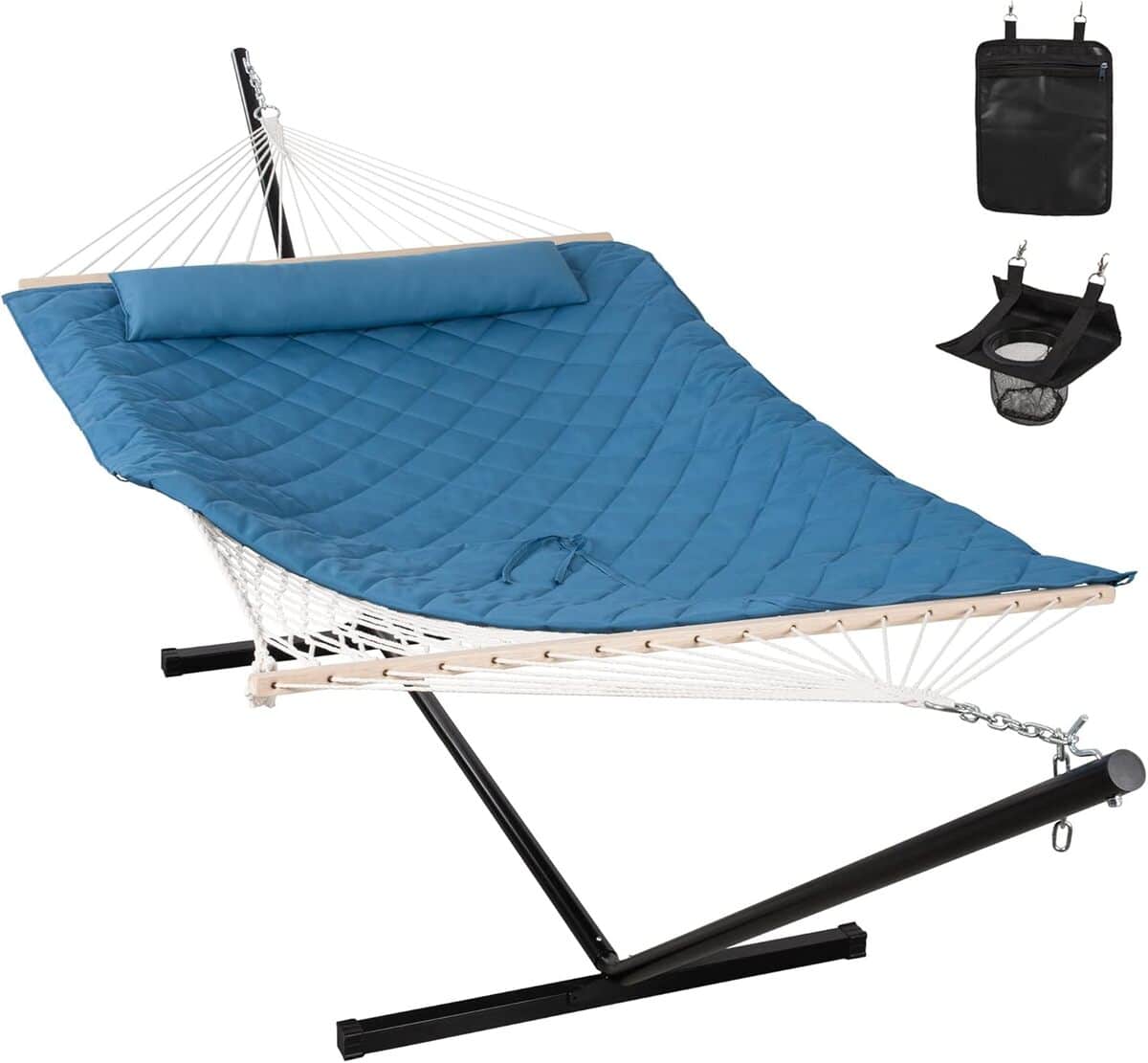 Test : hamac double ANOW avec oreiller, support et coussin