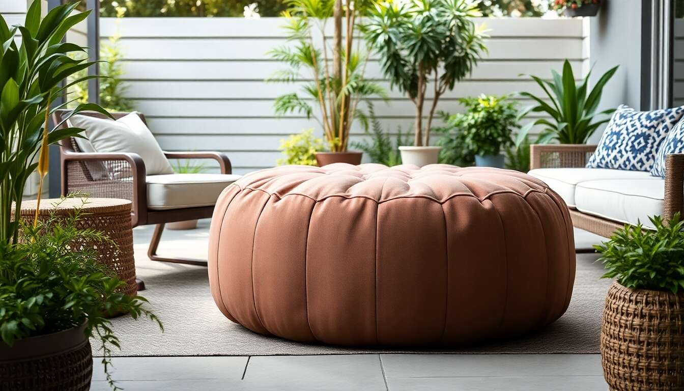 Optimiser l'espace avec un petit pouf outdoor élégant