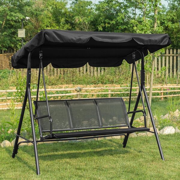 MCombo 3 Places Balancelle Balancelle de Jardin 8007 (Noir)