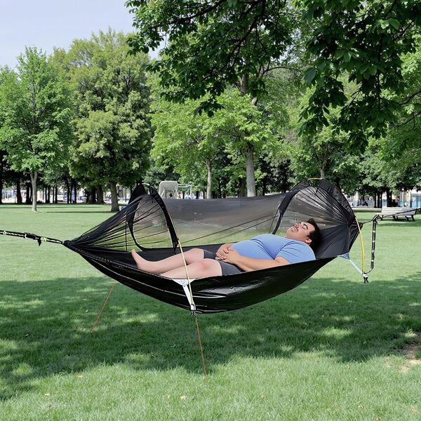 Night Cat Hamac Tente avec Moustiquaire Imperméable à l'eau pour 1 Personne Randonnée Camping dans Jardin Arrière-Cour Sauvage