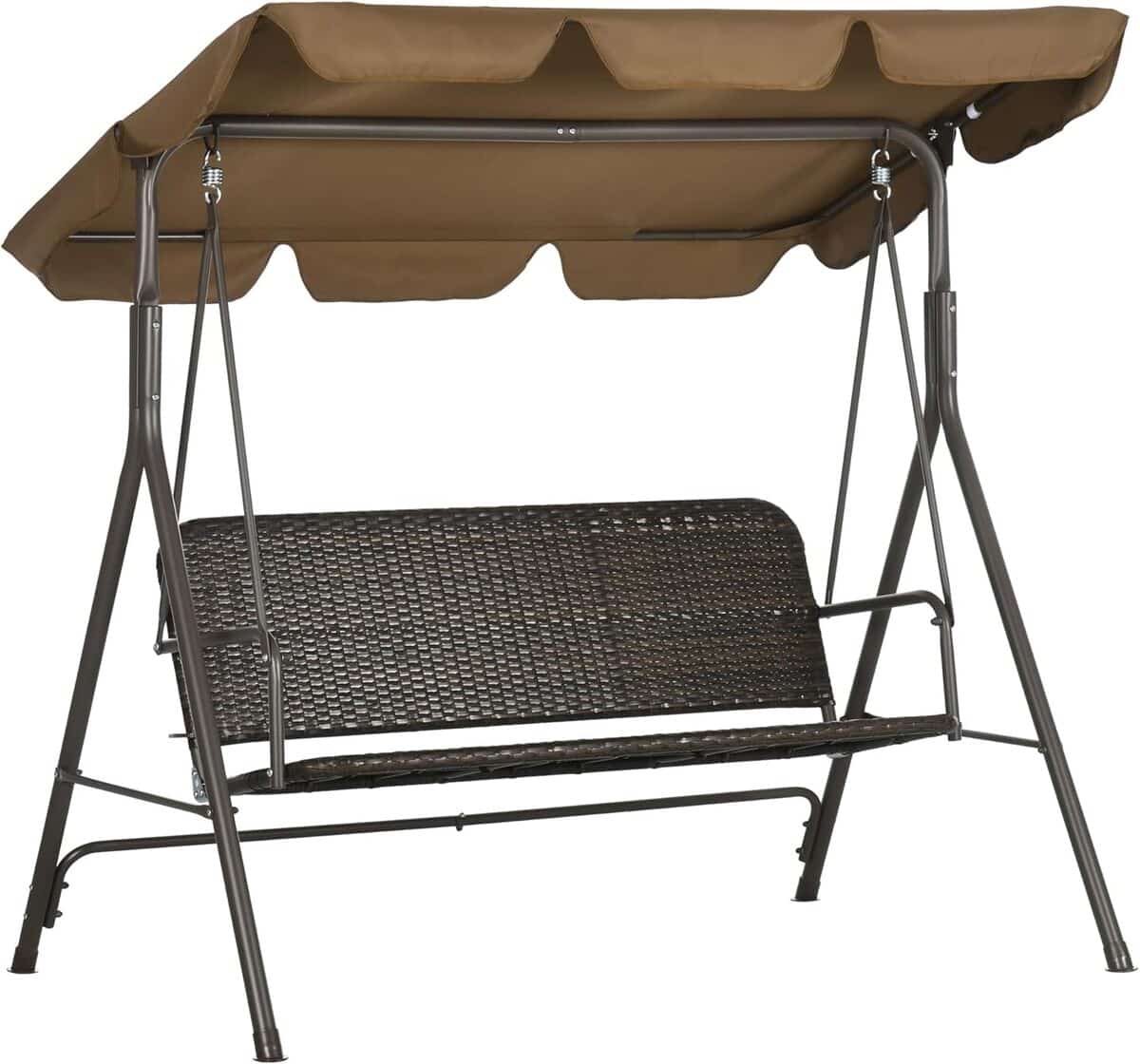 Test : balancelle de jardin Outsunny 3 places en rotin et acier