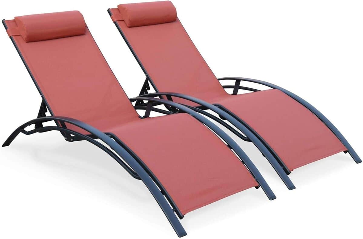 Test du duo de bains de soleil Alice's Garden Louisa terracotta