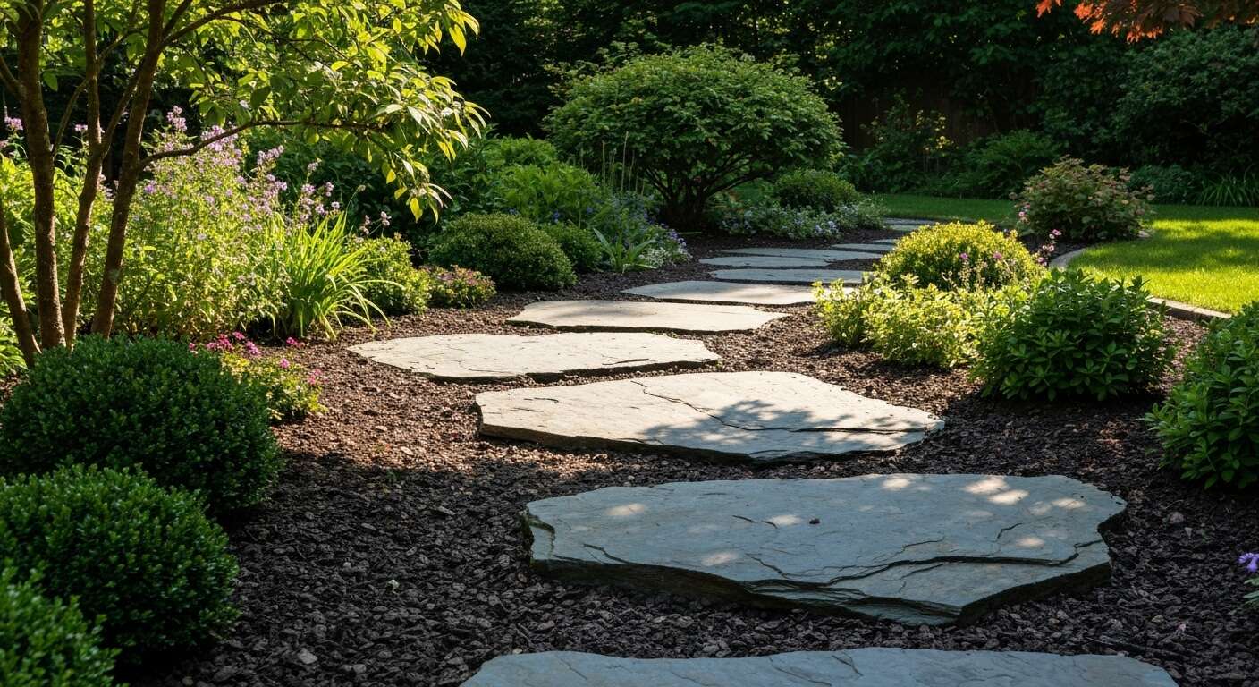 Pas japonais en ardoise : élégance brute pour votre jardin