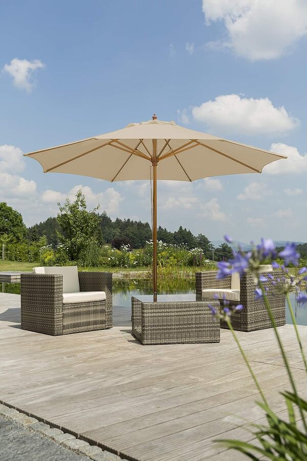 Schneider Parasol Malaga Naturel 300 x 300 x 257 cm 614-02