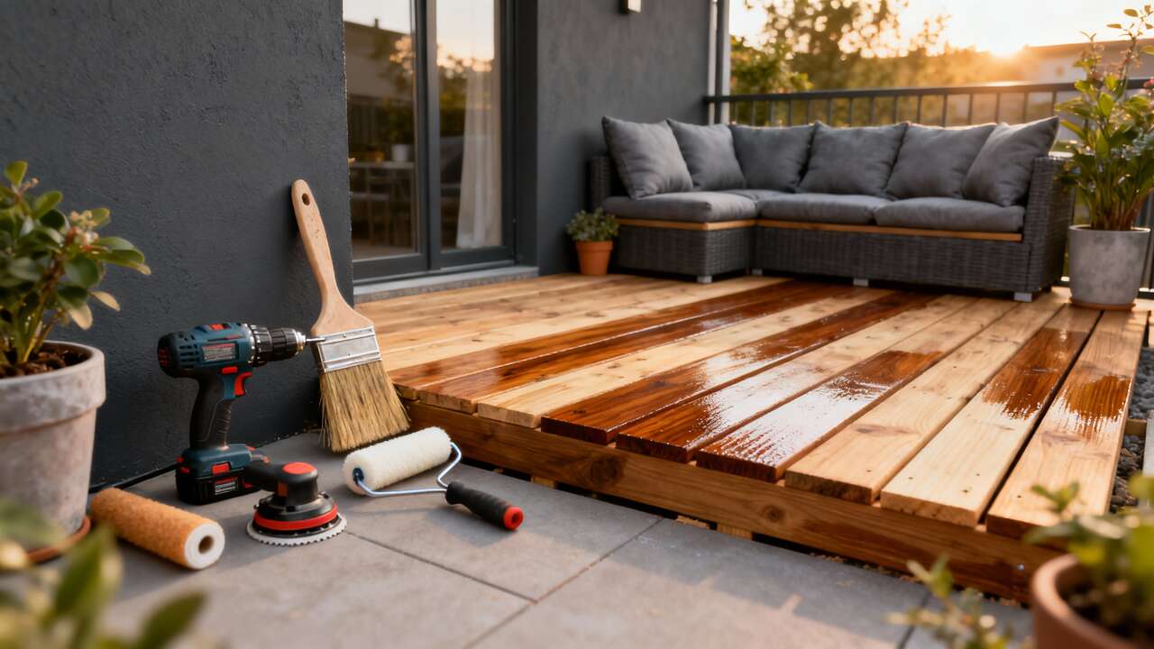 Décoration d'une terrasse gris anthracite