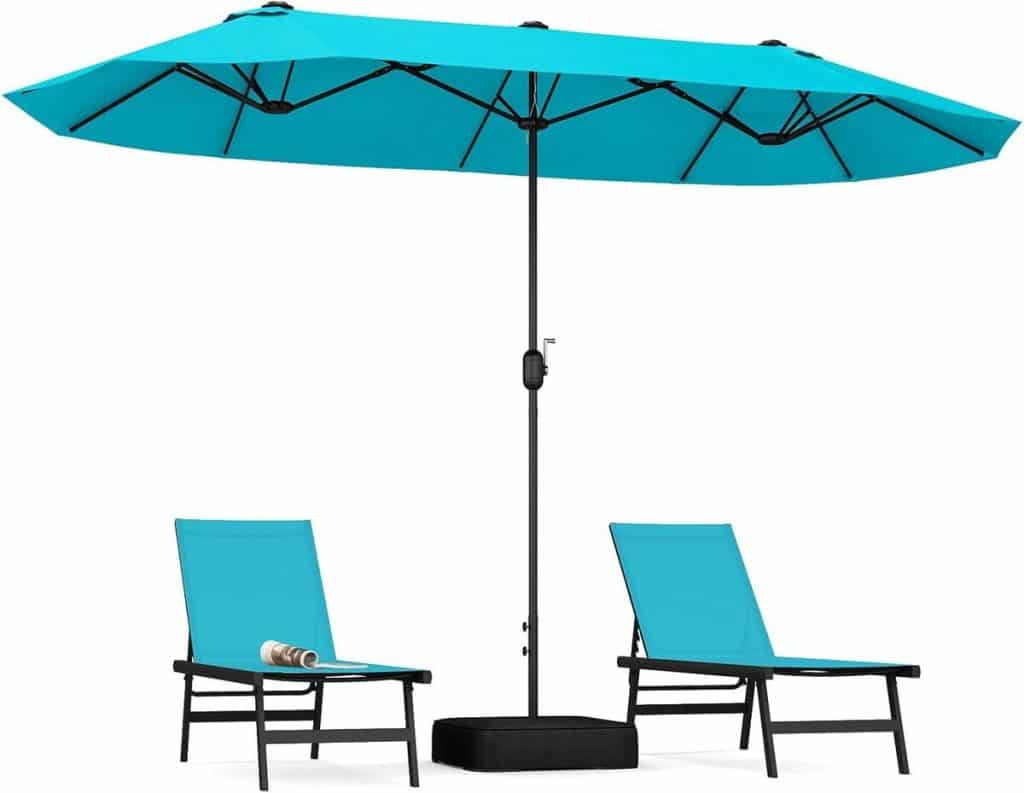 Test : parasol double face GOPLUS 4m pour terrasse