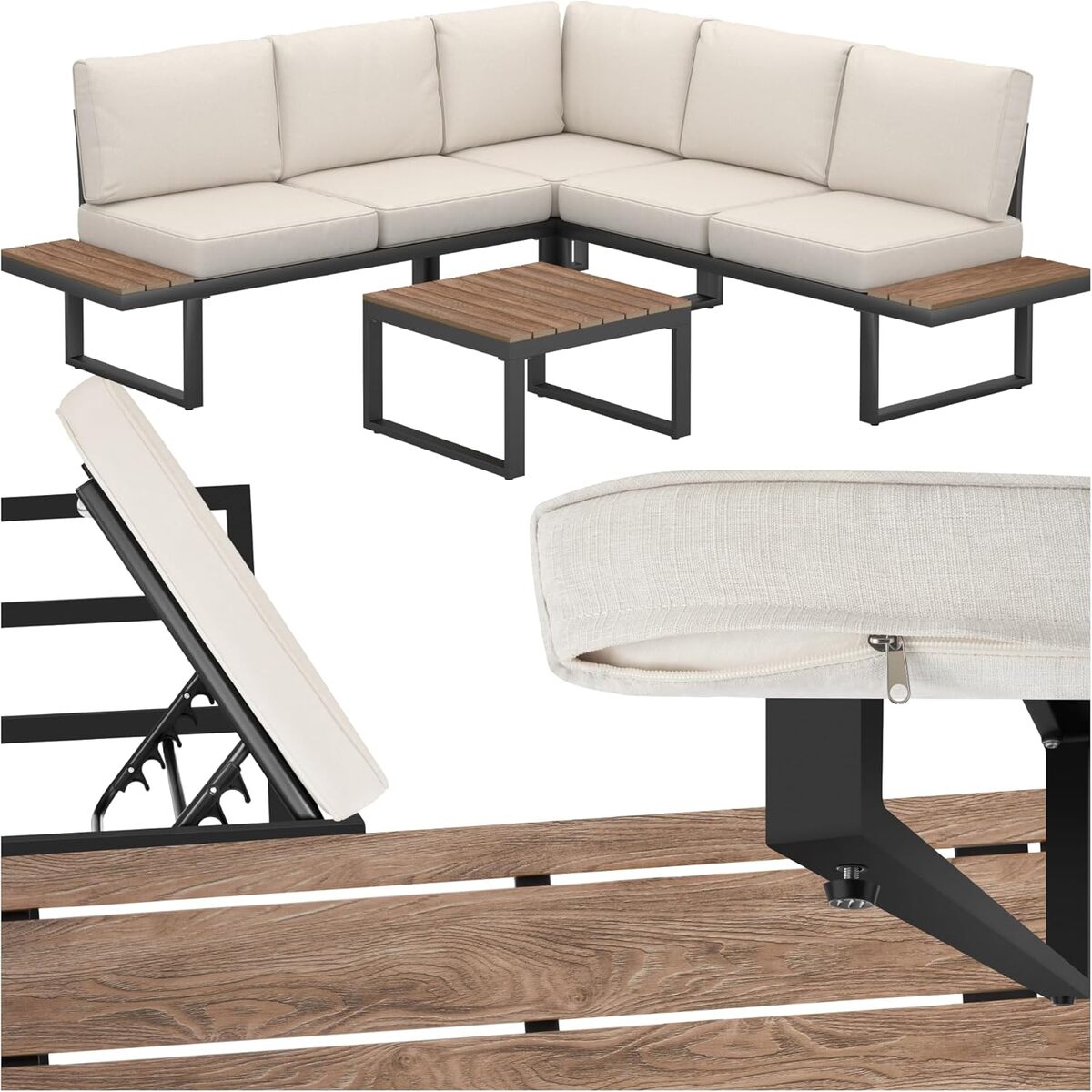 Test du salon de jardin TecTake : confort et élégance en aluminium pour 5 personnes