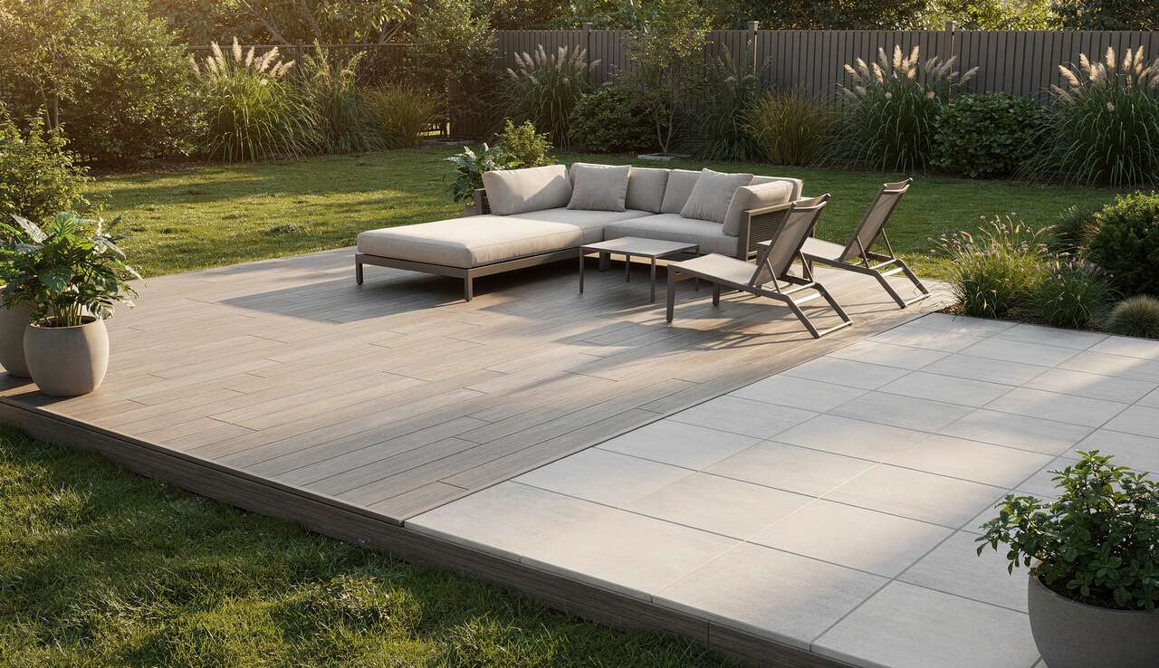 Pose des lames ou dalles composites