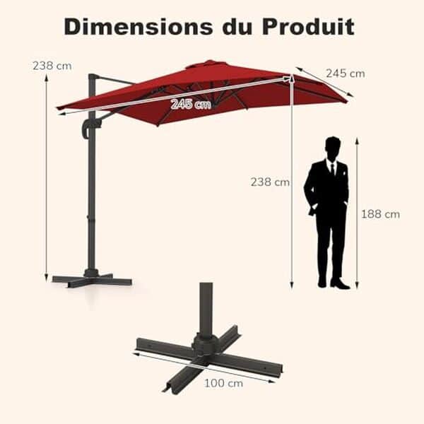 Découvrez notre test complet du parasol de jardin Goplus avec inclinaison réglable et rotation à 360° pour profiter pleinement de votre espace extérieur.