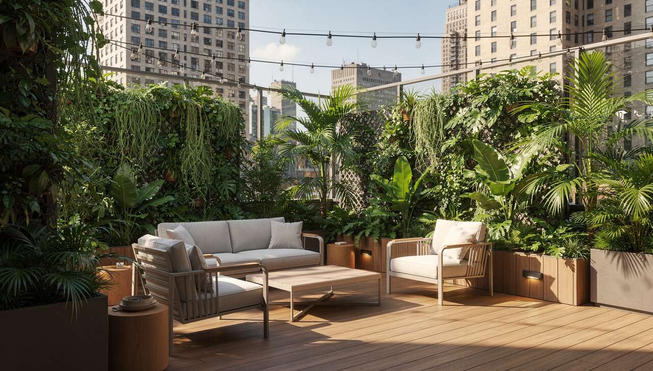 Un espace extérieur façon jungle urbaine