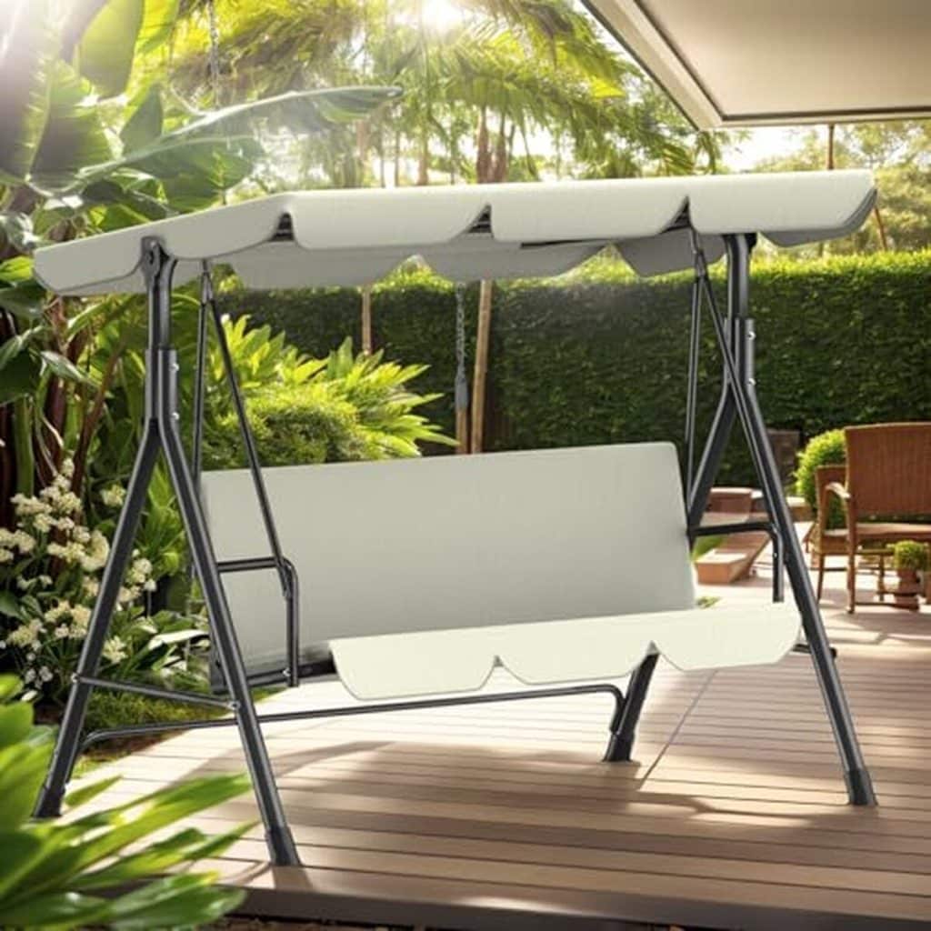 Test de la balancelle 3 places avec toit pare-soleil réglable