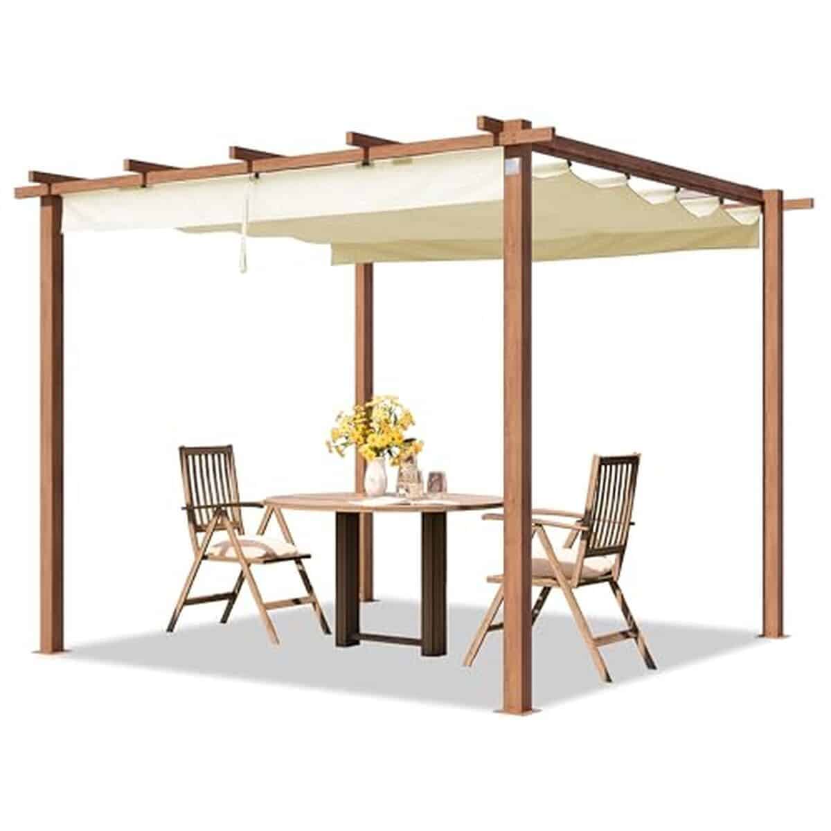 Test de la pergola PRIMEYARD 3x3 m avec toit rétractable