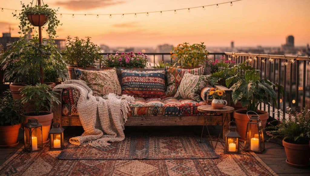 Aménager une terrasse bohème : conseils déco
