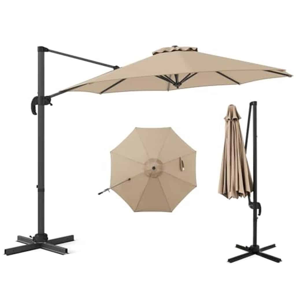 Test du parasol déporté COSTWAY 3m : protection UV totale