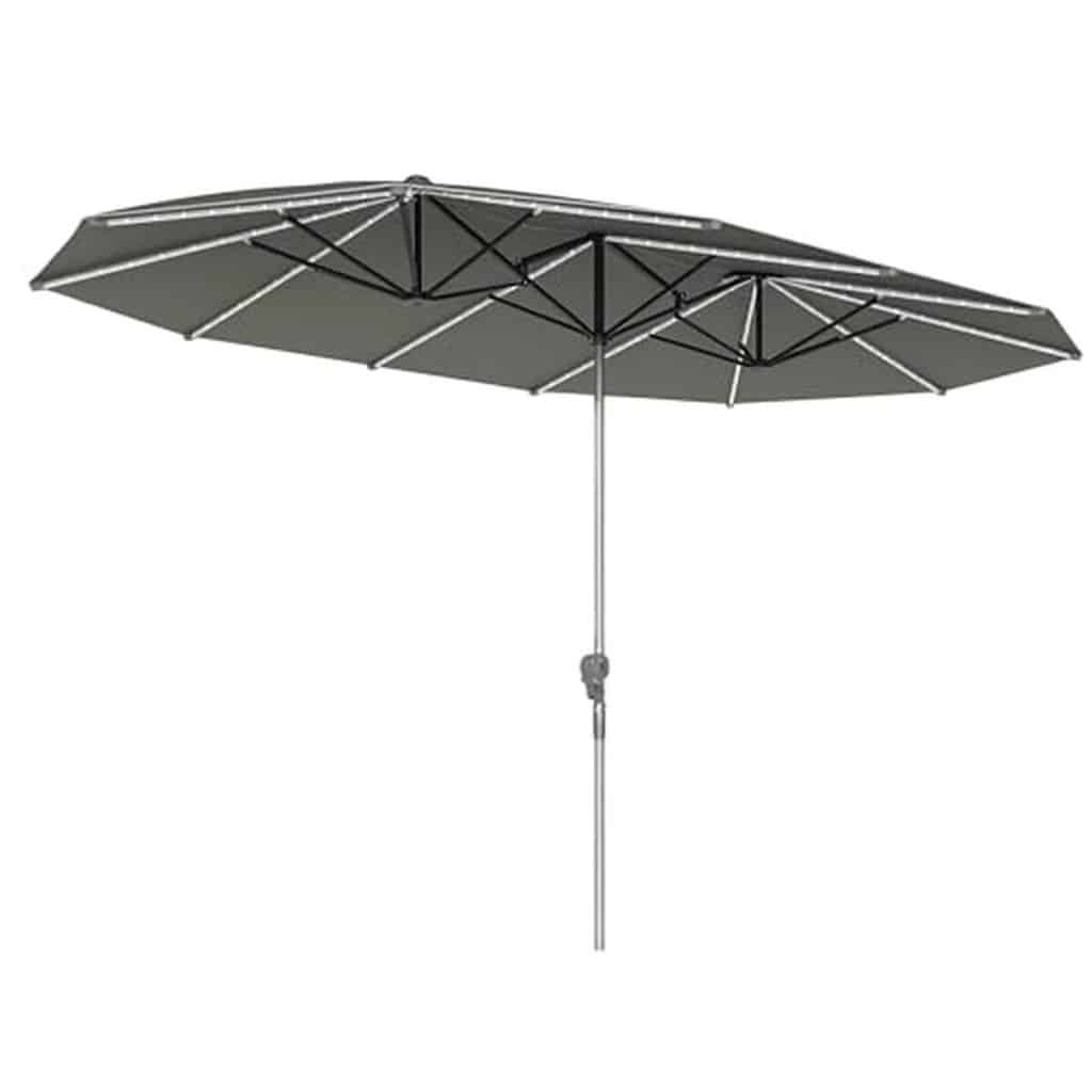 Test du parasol double Outsunny avec LED solaires et protection UV 50+