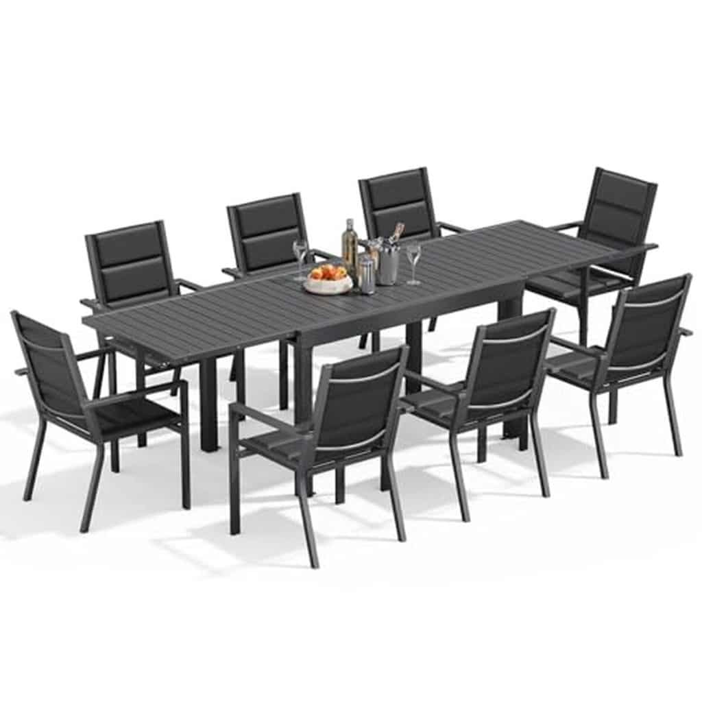 Test du salon de jardin extensible Devoko 8+1 en aluminium