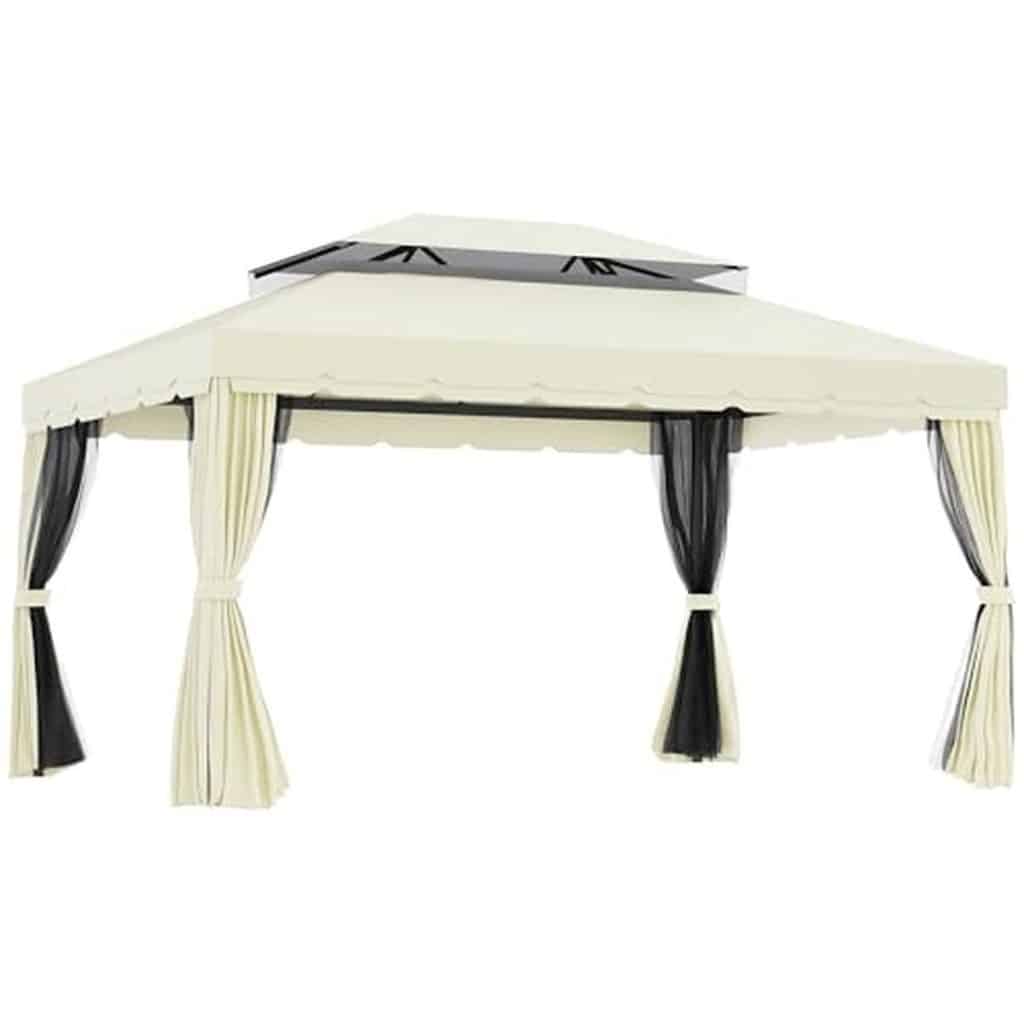 Test du tonnelle de jardin Outsunny 4x3 m : double toit et moustiquaires