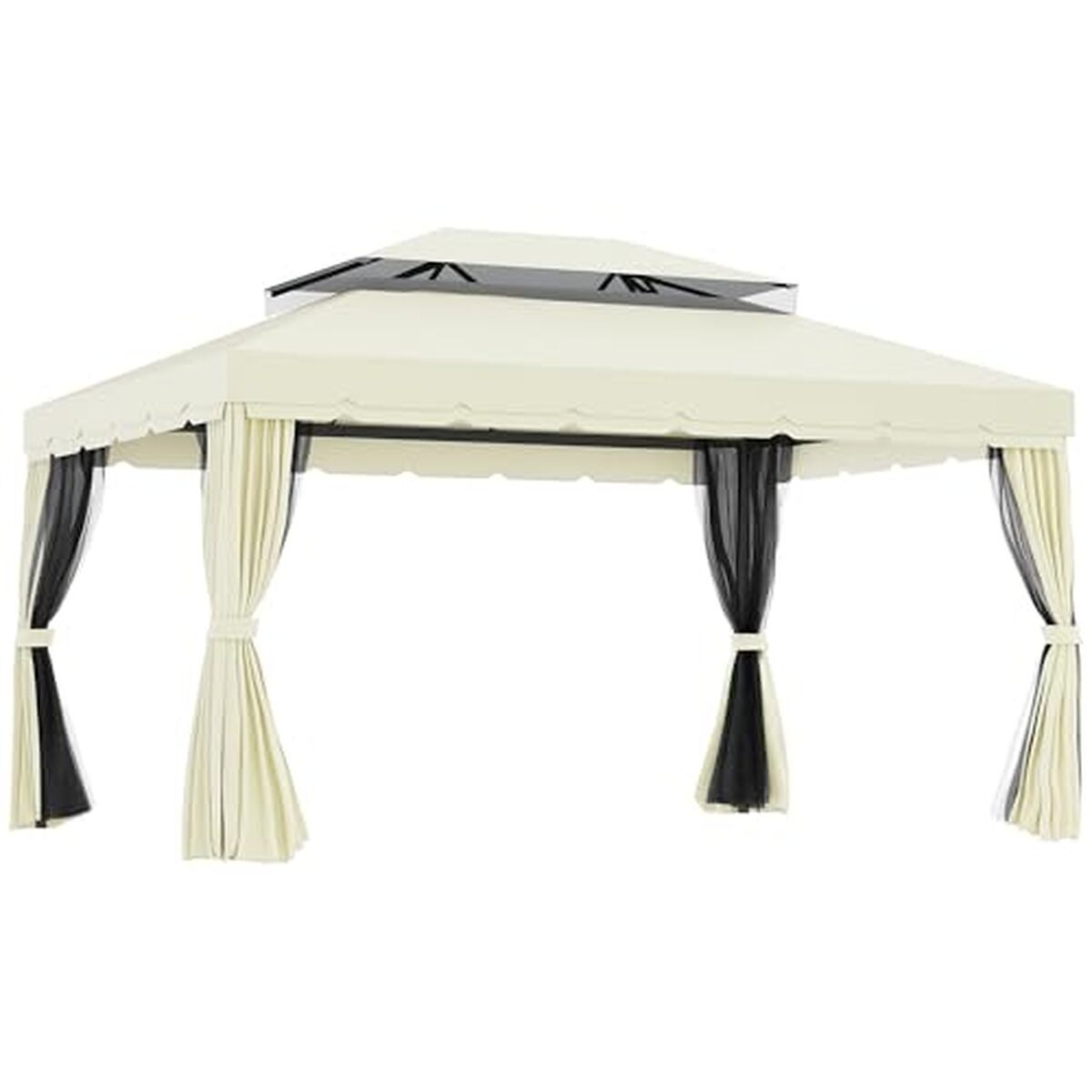 Test du tonnelle de jardin Outsunny 4x3 m : double toit et moustiquaires