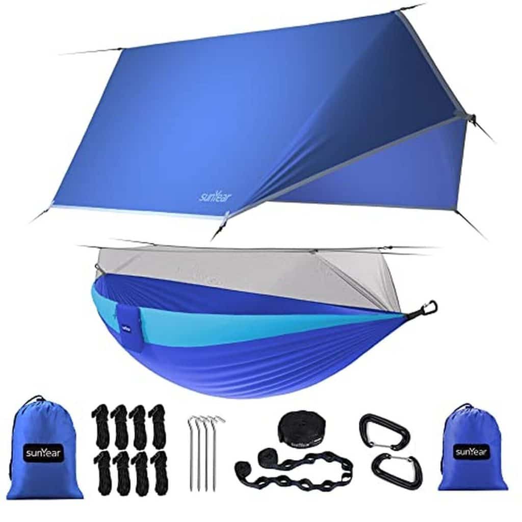 Test : hamac Sunyear avec bâche et filet anti-pluie
