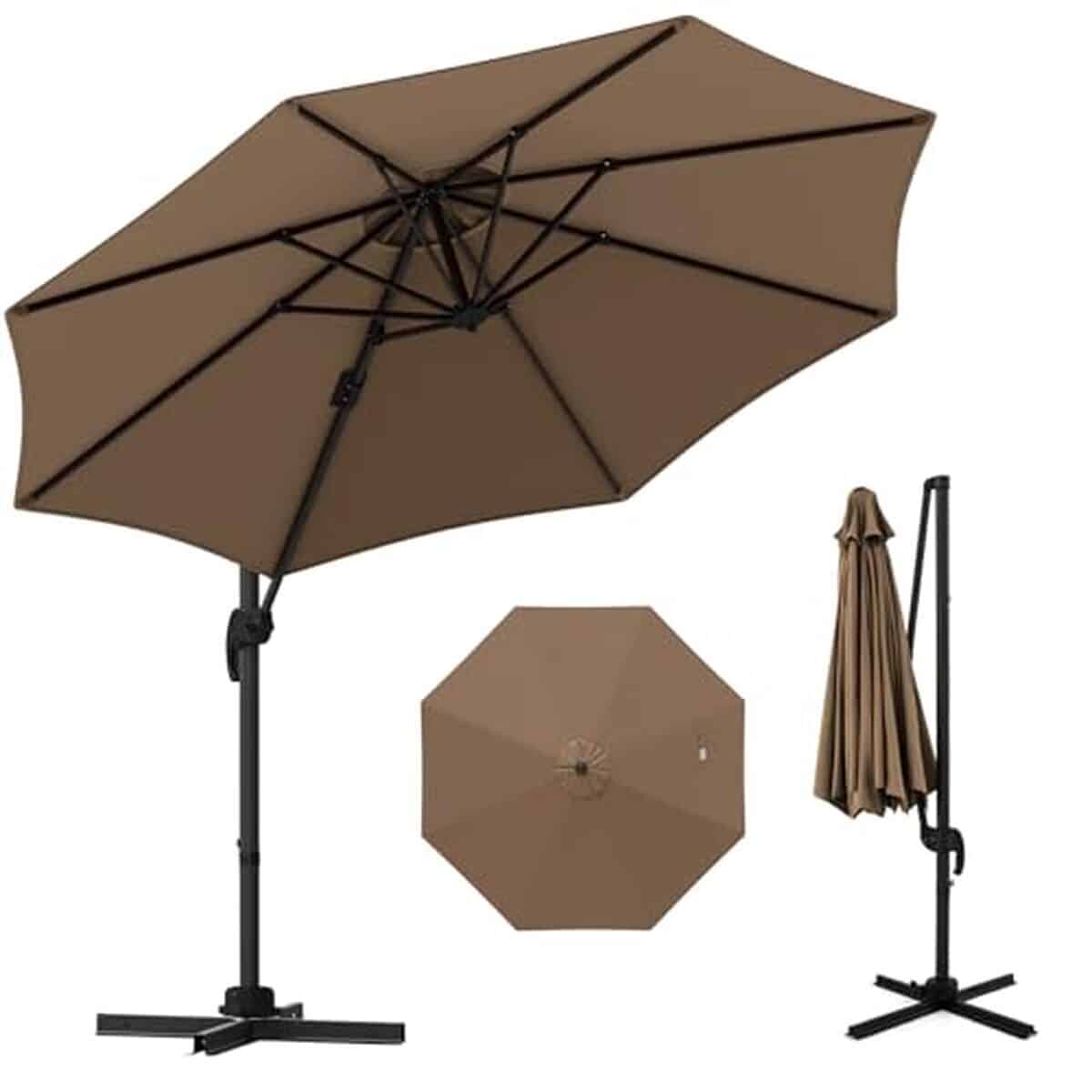 Test : parasol pivotant GOPLUS 3x3M, le choix malin pour votre extérieur