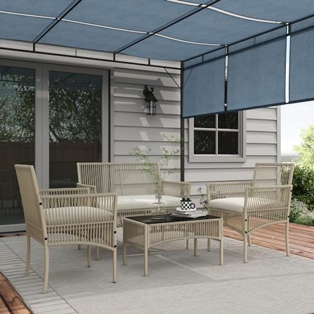 Test : salon de jardin Outsunny 4 pièces en résine tressée