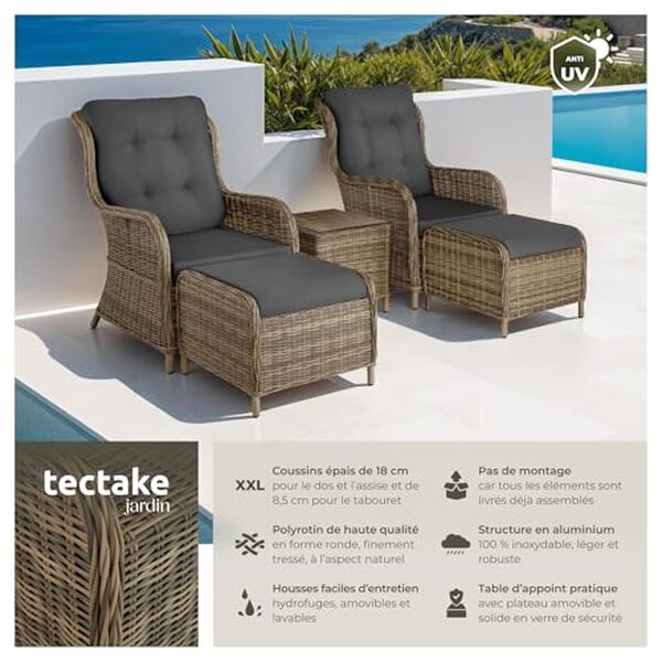 Découvrez notre test détaillé du salon de jardin tectake en poly rotin et aluminium : qualité, confort et durabilité pour votre terrasse. 
