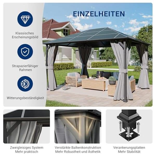 Découvrez notre test détaillé de la tonnelle imperméable UDPATIO 3x4 m. Caractéristiques, avantages et conseils pour bien choisir votre tonnelle de jardin et terrasse. 