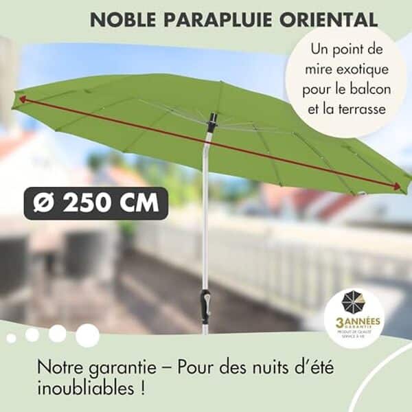 Découvrez notre test complet du parasol Doppler Aluminum Asia Look SL-AZ 250 : qualité, design et performances pour votre terrasse.
