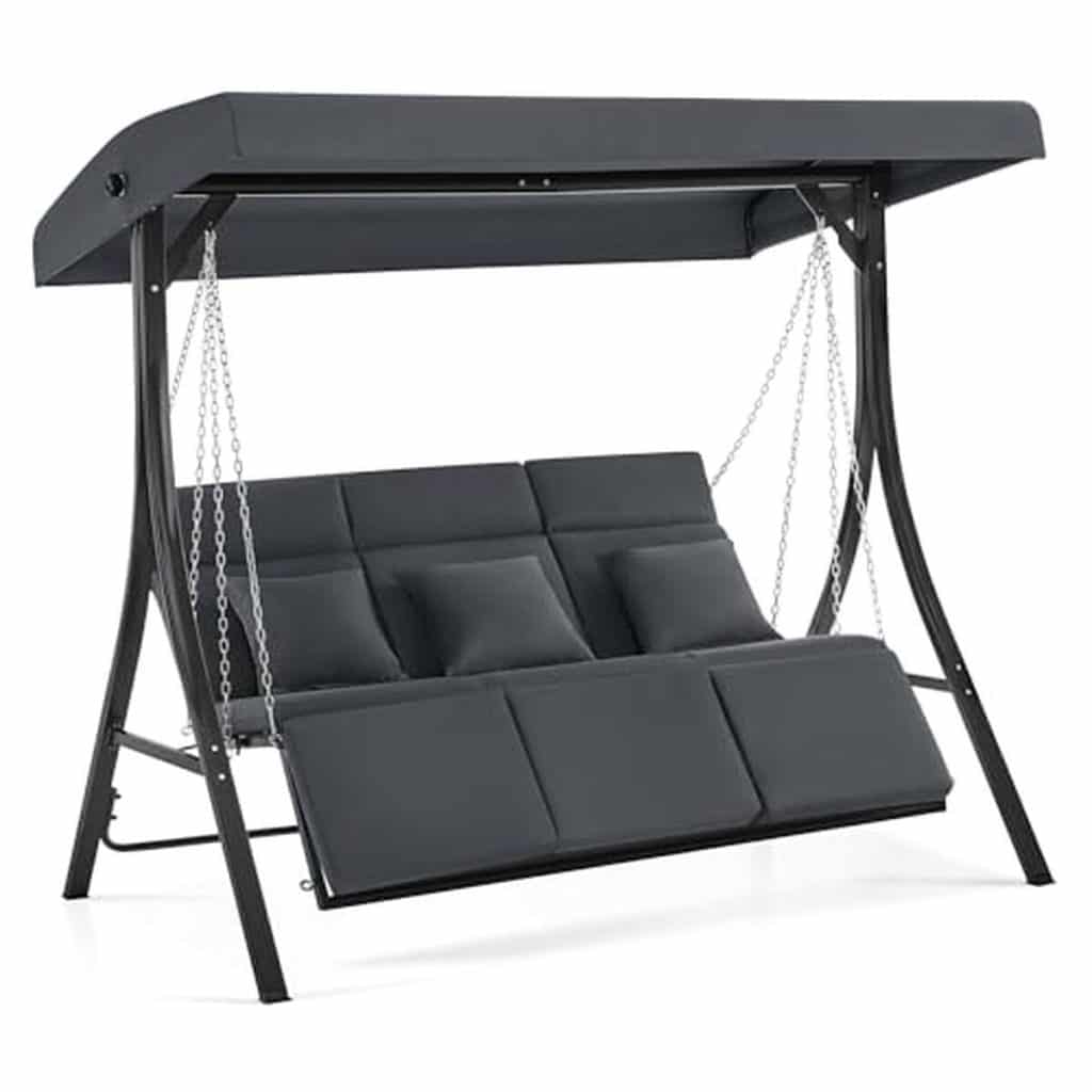 Test : balançoire MCombo Hollywood inclinable 3 places 8018 (gris)