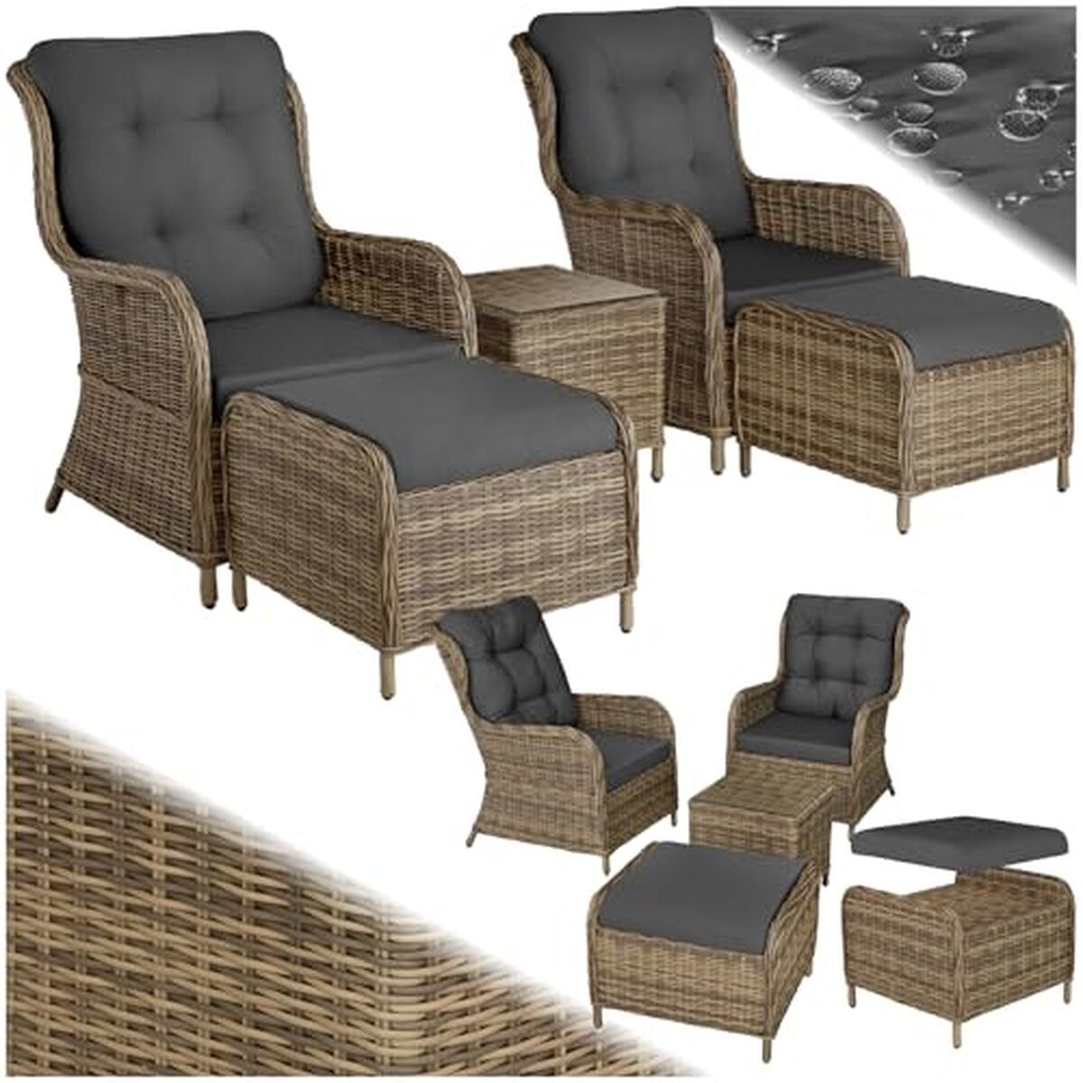 Test du salon de jardin tectake® en poly rotin et aluminium
