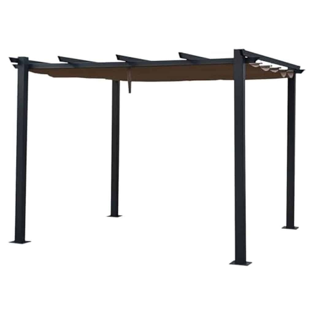 Test pergola Cassis : structure aluminium, toile rétractable et déperlante