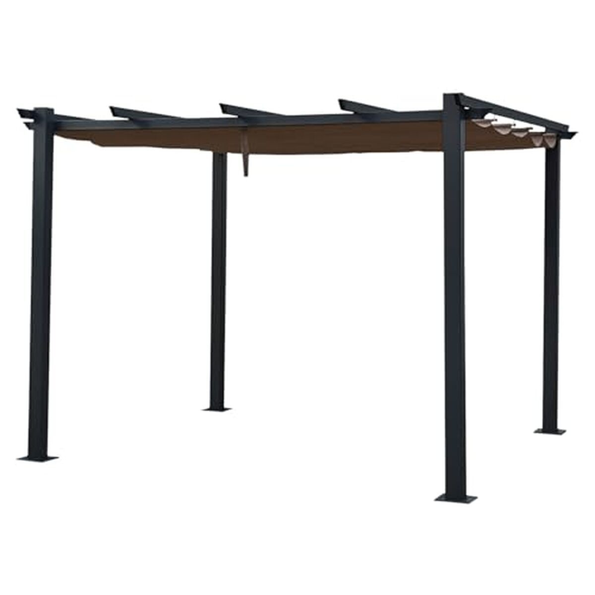 Test pergola Cassis : structure aluminium, toile rétractable et déperlante