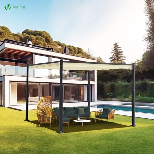 Découvrez notre test complet de la pergola Vounot rétractable 3x3m : caractéristiques, avantages, installation et avis pour bien aménager votre terrasse. 