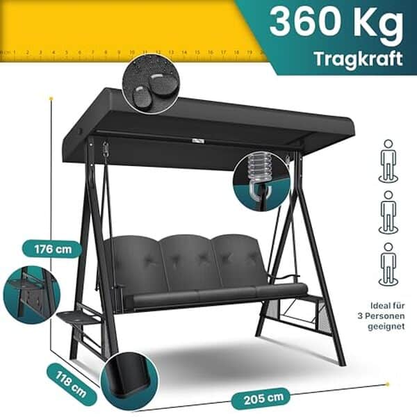 Découvrez notre test complet de la balancelle KESSER® 3 places avec toit et coussins : caractéristiques, avantages et avis pour choisir la meilleure balancelle de jardin.