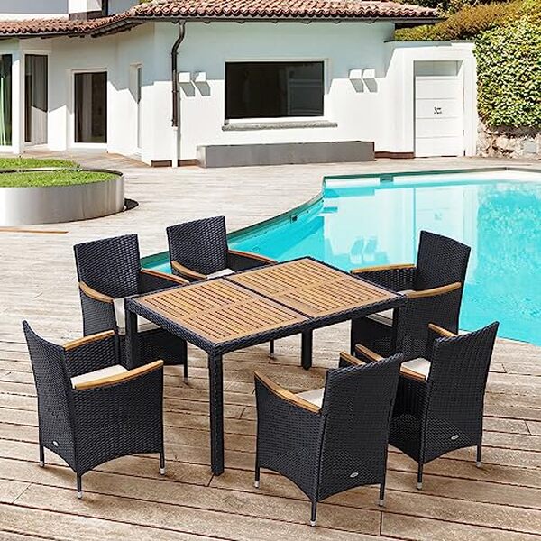 Découvrez notre test complet du salon de jardin Outsunny 6 personnes en acier et bois d'acacia : qualité, durabilité et design pour vos espaces extérieurs. 