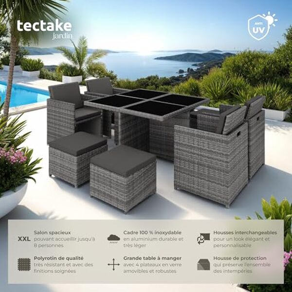 Découvrez notre test détaillé du salon de jardin TecTake 8 places en gris. Confort, élégance et qualité au meilleur prix : tous les avis et conseils pour bien choisir. 