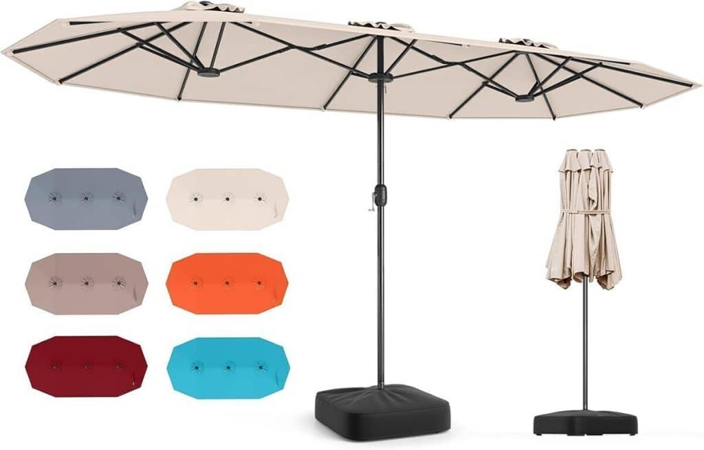 Test : grand parasol Costway XXL avec manivelle pour 8 personnes